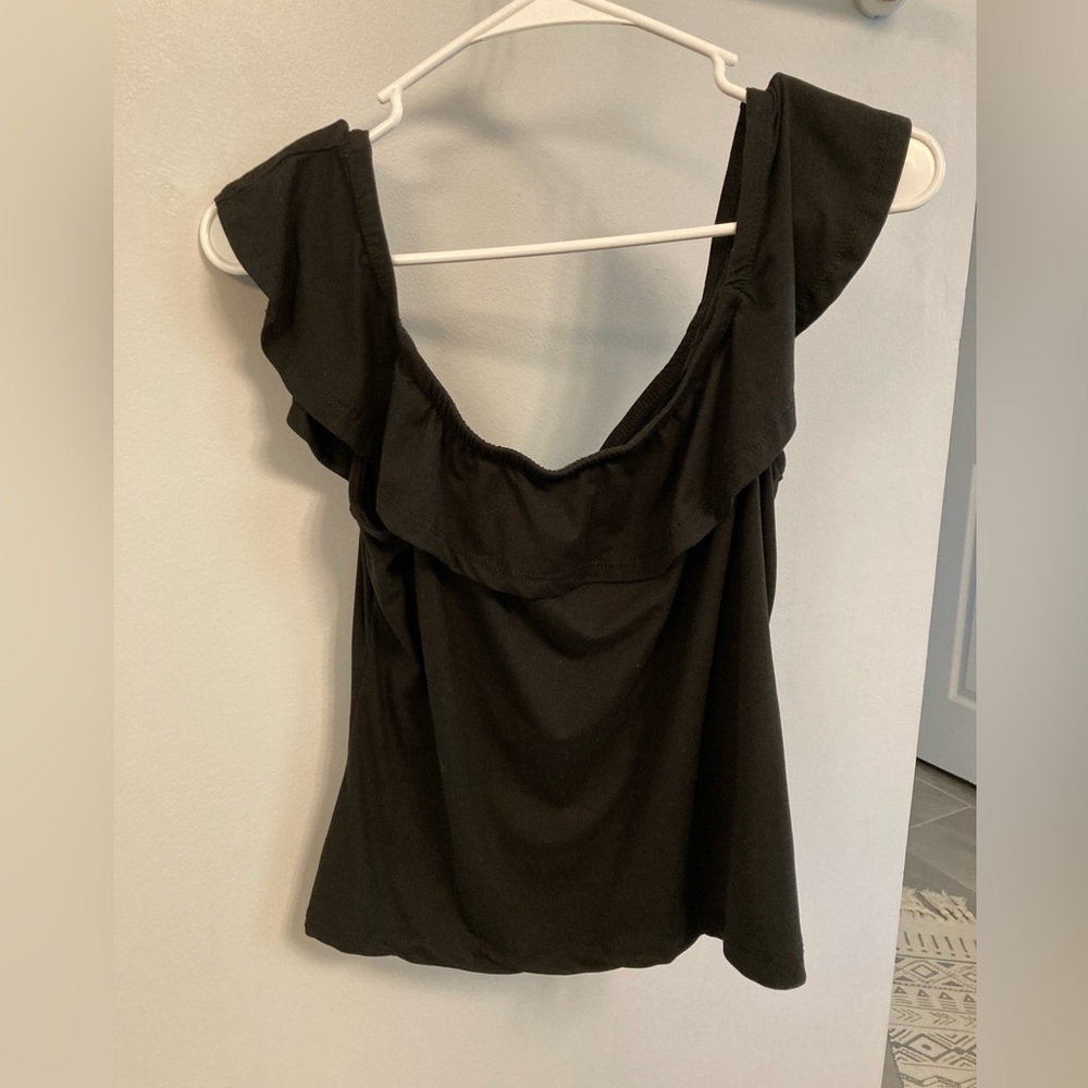 Hot Kiss off the shoulder black shirt sleeve shirt size XL